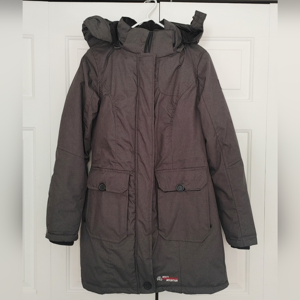 Women's Misty Mountain Insulated Waterproof Gray Ski Jacket | Size Small